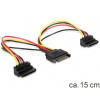 Delock napájací kábel SATA 15pin > 2x SATA HDD - uhlový