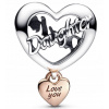 Pandora Charms srdce, milujem ťa, dcéra 782327C00
