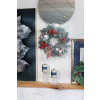 Vetvička MagicHome Vianoce, s guľami, červená, 22 cm