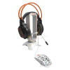 Canyon WH-200, 3v1, stojan pre herný headset + bungee stabilizátor kábla hernej myši + USB hub, biely CND-GWH200PW