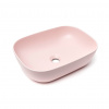 Swiss aqua technologies Umyvadlo na desku SAT Infinitio 45,5x32,5 cm růžová mat bez přepadu SATINF4532PM