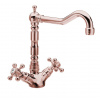 Sapho ANTEA stojánkova drezová batéria s retro hubicou, červené zlato 3127