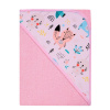 Detská osuška s kapucí termofrote - růžová 100x100 cm