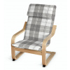 Dekoria Poťah na detské kreslo Poäng, sivo - biele káro, Poťah na kreslo Poäng - detské kreslo, Edinburg, 115-79