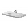 Duravit D-Code - Umývadlo nábytkové, 105x48 cm, s prepadom, s otvorom na batériu, biela 03421000002