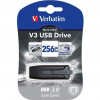 Verbatim USB flash disk, USB 3.0, 256GB, V3, Store N Go, čierny, USB A, s výsuvným konektorom 49168