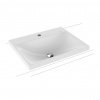Kaldewei Silenio - Umývadlo na dosku 600x460 mm, 1 otvor na batériu, bez prepadu, Perl-Effekt, alpská biela 903906303001