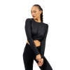 Nebbia Crop top s dlouhým rukávem ELEVATED 468 černý - M