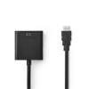 Nedis Nedis CCGB34900BK02 - HDMI™ – VGA Kabel | Konektor HDMI™ - VGA Zásuvka + 3,5mm výstup | 0,2 m | Černá barva