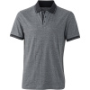 James & Nicholson Polokošile JN 706 žerzejová, krátký rukáv, pánská COT020706o9604-black melan XL Melír černá/černá