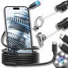 Endoskop 3v1 s kamerou 2 m Full HD pre iPhone Android a PC USB C 6 LED