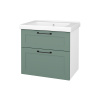 Dreja Umyvadlová skrinka PORTO SZZ2 65 - L01 Biela vysoký lesk / Úchytka T37 / L18 Mint vysoký lesk