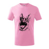 Čiernobiela karikatúra Nemecký ovčiak - Tričko detské bavlnené - 158 cm/12 rokov ( Ružová )
