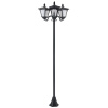 OUTSUNNY Solárna záhradná lampa s tromi svetlami 52 x 47 x 183 cm čierna