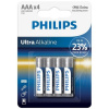 Philips - Ultra Alkaline Battery AAA Lr03 4 kusy