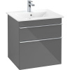 VILLEROY & BOCH Venticello závesná skrinka pod umývadlo, 2 zásuvky, 553 x 502 x 590 mm, Glossy Grey, A92301FP