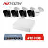 Hikvision IP 4 kamerový set 2MPx bullet 4TB