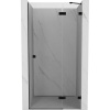Mexen, Mexen Lunar pravé otočné sprchové dvere 110 cm, transparentné, čierne - 834-110-000-70-00-P