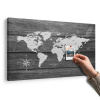 Obraz na korku mapa s dreveným pozadím