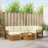 Rohová sofa sada s polštářem 7 pcs Přirozená a Krémová 3375140