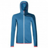 Ortovox FLEECE LIGHT GRID HOODED JKT W heritage blue L; Modrá mikina