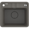Deante Momi, 1-komorový granitový drez 500x440x230 mm s úsporným sifónom, antracitová, DEA-ZKM_T103
