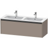 DURAVIT Ketho 2 závesná skrinka pod dvojumývadlo, 1 zásuvka, 1280 x 480 x 440 mm, bazalt matný, K25066043430000