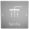Nerezový piktogram SPRCHY 1a Rozměr: 12 x 12 cm
