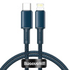 Baseus CATLGD-03 s vysokou hustotou opletenia Type-C na Lightning, PD, 20 W, 1m, modrý