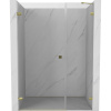 Mexen Lunar-B, Otočné ľavé sprchové dvere 120 cm, číre sklo, zlatý profil, 832S-120-050-50-00-L