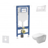 Geberit Duofix Set predstenovej inštalácie, klozetu a dosky Duravit D-Code, tlačidla Sigma20, Rimless, SoftClose, biela/lesklý chróm SANI11CP3105
