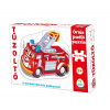 Puzzle podlahové požiarne auto Dohány veľké 12 dielov od 24 mes