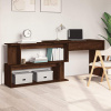 vidaXL Rohový stôl hnedý dub 200x50x76 cm spracované drevo