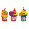 Teddies Sada na písek kbelík sítko lopatka 2 bábovky plast asst 4 barvy