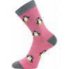 PENGUINIK teplé veselé merino ponožky VoXX Růžová 35-38 1 pár