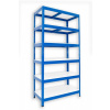 Kovový regál do dielne Biedrax 50 x 60 x 180 cm, modrý - 6 políc biele lamino 12mm