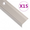 vidaXL Schodové lišty v tvare L 15 ks hliník 100 cm champagne 146776