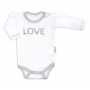Baby Nellys Body dlhý rukáv Love - biely, veľ. 62
