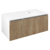 Sapho LOREA skrinka s umývadlom 101x46x51,5cm (30+70 cm), pravá, dub Alabama/biela matná LE070-2231-R-02