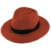 Fiebig - Headwear since 1903 Fedora Raffia - slamený škoricový klobúk - Bestseller Veľkosť: 57 cm (M)