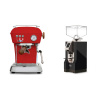 Ascaso Dream PID, Love Red + Eureka Mignon Turbo, CR black