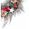 Veniec MagicHome Vianoce, prírodný, závesný, s čečinou a hviezdami, 39 cm