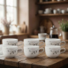 SELTMANN WEIDEN LIBERTY DARK ROSE HIP 6 szt. 380 ml - sada porcelánových šálok na kávu s motívom divej ruže, biela