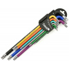 Sada TORX farebných predĺžených kľúčov T10-T50, 9-dielna, S2, TVARDY