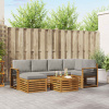 Rohová sofa sada s polštářem 7 pcs Přírodní a světle šedá 3375141