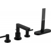 Hansgrohe Finoris, batéria na okraj vane, 4-otvorová inštalácia, sBox, čierna matná, HAN-76444670