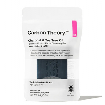 Carbon Theory Čisticí pleťové mýdlo Charcoal & Tea Tree Oil Breakout Control (Facial Cleansing Bar) 100 g