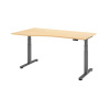 Výškovo nastaviteľný písací stôl, elektrický, pamäťové tienidlo, T-noha, 1800 x 1000/800 mm, javor/g