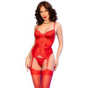 Chilirose - cr 4845 corset and stockings red m