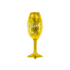 PartyDeco Fóliový balón Pohár so šampanským zlatý